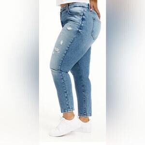 Good American Good Classic Jeans New – Hi-Rise Skinnyish Fit Distressed Size 15